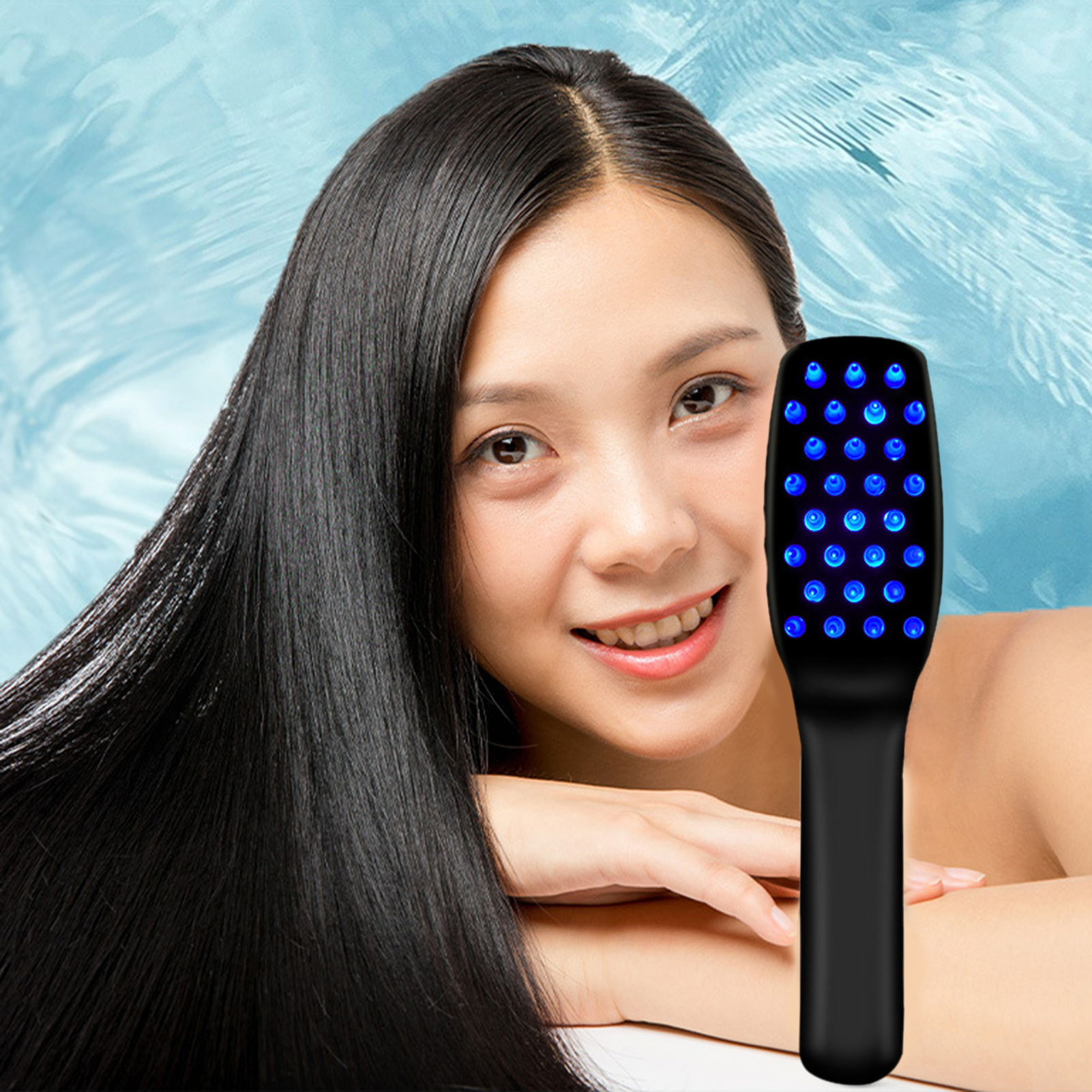 Happydeer Electric Hair Growth Comb Professional Scalp Massager Red Blue Light Therapy Hair Loss Treatment Portable Electric Massage Brush for Thinning Hair