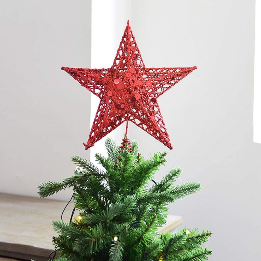 1pc 20cm Christmas Tree Star Topper Ornament Party House Xmas Decoration New 
