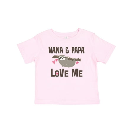 

Inktastic Nana and Papa Love Me Sloth Girls Baby T-Shirt