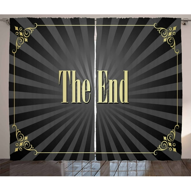 Old Hollywood Curtains 2 Panels Set, Movie Ending Screen ...