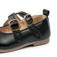 thumbnail image 4 of Ccpelsie Toddler Girls Dress Shoes Mary Jane Ballet Flats, Flower Girl Shoes with Rhinestone, Toddler Mary Jane Flats(Black,8), 4 of 9