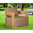 thumbnail image 2 of Crafters and Weavers Eclipse Outdoor Solid Teak Wood Revolving Chair in Brown, 2 of 5