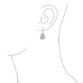 thumbnail image 3 of Bling Jewelry Womens 7CT Teardrop Halo Statement CZ Screw Clip On Earrings Silver, 3 of 6