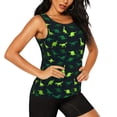 thumbnail image 2 of Gukieu Dinosaurs Print Women's Quick-drying Fitness Vest, Round Neck Sleeveless Fitness T-shirt, Suitable for Yoga, Sports-X-Large, 2 of 7