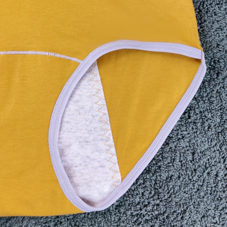 Vedolay Bikini for Women Underwear Cotton Women'S High Waist Pants Panties  Menstruation Leakproof Cotton File(Yellow,XX-L) 