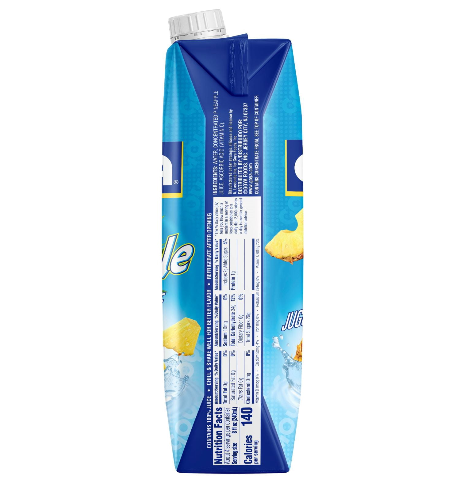 (4 pack) Goya Pineapple Juice, 33.8 fl oz
