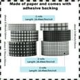 thumbnail image 2 of 6 Rolls Grid Paper Tape Craft Masking Tape 5m(16.4 Feet) Black and White Assorted Colorful Lattice Series Basic Plaid Adhesive Decorative Stickers, 2 of 7