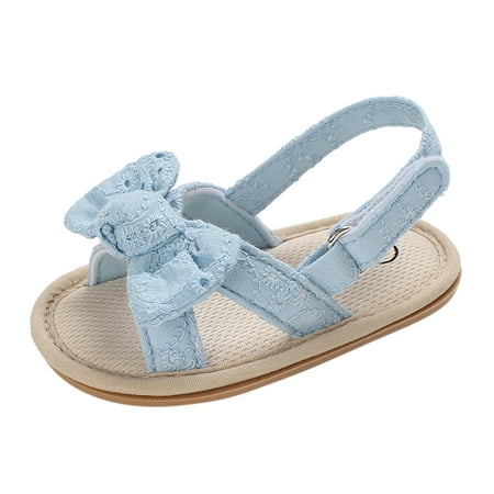 

KaLI_store Baby Girl Sandals Girls Strappy Summer Sandals Open-Toe Fashion Cute Dress Sandals for Little Big Kids Light Blue