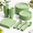 Sage Green-9.0", variant on Clear 9.0" Plastic Party Plates Complete Dinnerware Set for 50 Guests