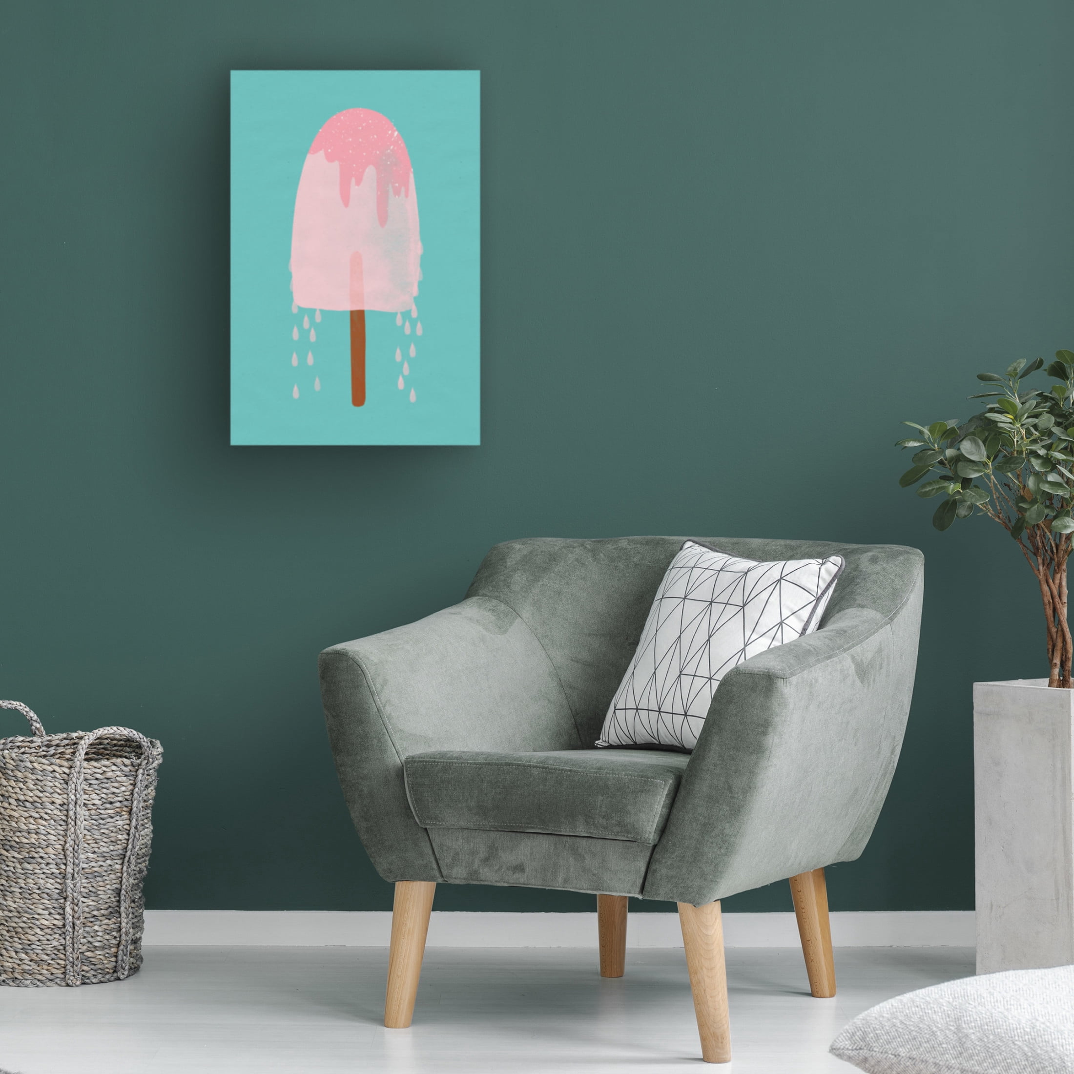 Canvas Wall Art - Treechild 'Yummy Ice Cream' Wall Art for Living Room, Bedroom, or Office D?cor by Trademark Fine Art - 22 x 32 Inches