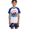 thumbnail image 4 of Gelikeya Boys Rash Guard Swim Set Size 8-9 Swimwear Sets Bathing Suit Short/Long Sleeve Bathing Suits for Boys (Child, X02 Blue, 8-9 Years), 4 of 7