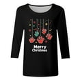 thumbnail image 2 of Christmas Shirts for Women 3/4 Sleeve Tops Casual Loose Fit Print Holiday T Shirts for Ladies, 2 of 4