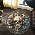 thumbnail image 4 of Cat Silhouette Round Area Rug, minimalist feline circle carpet for bedroom, hallway or living room, soft washable non-slip floor mat, stylish pet lover décor, 4 of 6