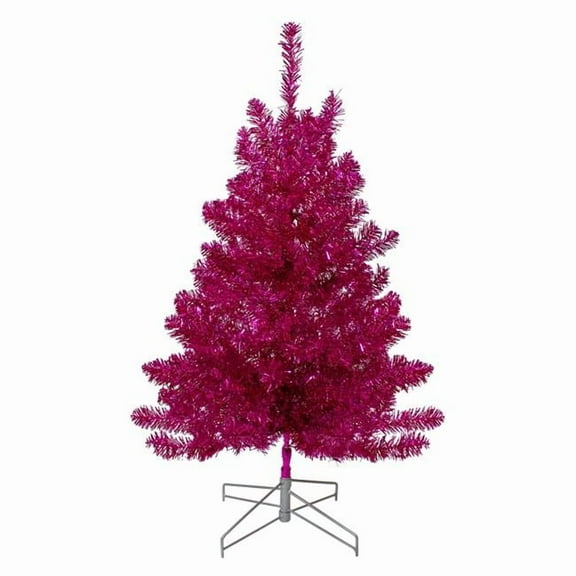3 ft. Metallic Pink Tinsel Artificial Christmas Tree - Unlit