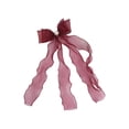 thumbnail image 2 of Lace Bow Curtain Tiebacks, Silky Ribbon Bowknot Curtain Holdbacks for Sheer Curtains, Decorative Curtain Accessories for Bedroom Living Room Wedding Decor (2 Pack, Deep Purple), 2 of 7