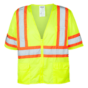 Ironwear 1293 Class 3 Polyester Mesh Safety Vest w/ Zipper & 6 Pockets