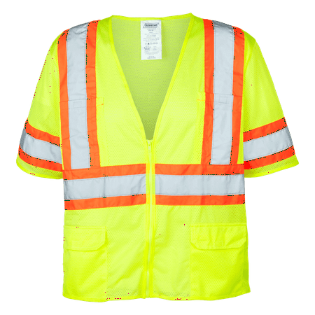 

Ironwear 1293 Class 3 Polyester Mesh Safety Vest w/ Zipper & 6 Pockets