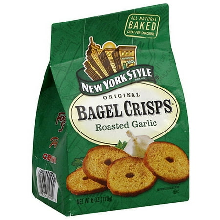 New York Style Garlic Bagel Crisps, 7.2 oz (Pack of