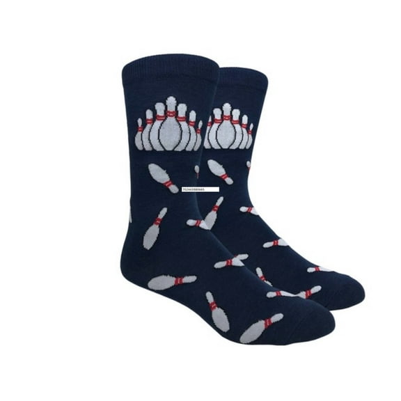 Urban-Peacock Men's Novelty Fun Socks - Bowling Pins - Navy - 1 Pair