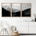 thumbnail image 1 of PixonSign Canvas Print Wall Art Set Dark Forest Covers The Snow Mountain Nature Wilderness Photography Realism Southwest Landscape Ultra Black and White for Living Room, Bedroom, Office - 16"x24"x3, 1 of 5
