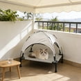 thumbnail image 4 of Elevated Dog Bed with Removable Canopy, Portable Dog Cot with Sun Protection Shade Tent, Raised Pet Cooling Cot Bed for Dogs, Green, 4 of 6