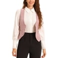 thumbnail image 1 of INSPIRE CHIC Chaleco Vintage para Mujer, Botones Jacquard Steampunk, Chaleco con Bolsillos S Rosa, 1 of 6