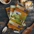thumbnail image 6 of Abstract Yellow Kitchen Towels Set of 3, Water Absorbent Dish Towel, Painting Buildings Geometric Modern Art Decorative Hand Towels - Quick Drying Cloth for Cooking Baking, 18x28 Inch, 6 of 8