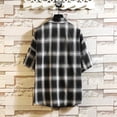 thumbnail image 3 of RUTAYY Men's Shirts Short Sleeve Comfortable Casual Plaid Print Button Down Turndown Collar Daily Wear Vacation Playful Blouse, 3 of 5