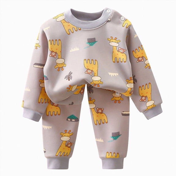 Enyan Toddler Boy Fall Clothes Cute Long Sleeve Shirt Top Pants Set 2piece Infant Boys Outfits(Grey,18-24 Months)