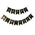 thumbnail image 2 of Arestory Pastel Perfection and Gold Foiled Happy Birthday Bunting Banner, Pink, Hanging Bunting Banner, 2 of 5
