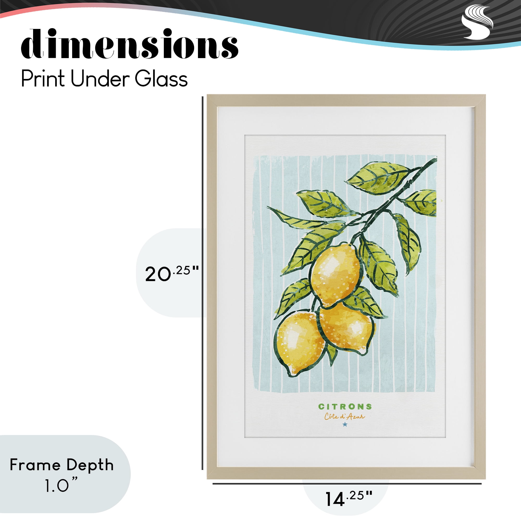 Stupell Industries Modern Bistro Lemons Birch Framed Print Under Glass, design by Chad Barrett