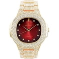 thumbnail image 5 of Bling'ed Out King and Queen Hip Hop Watch Set Perfect for Power Couples to Flaunt On and Off The Dance Floor - ST10325/ST10364 His&Hers (Gld Blood Red), 5 of 8