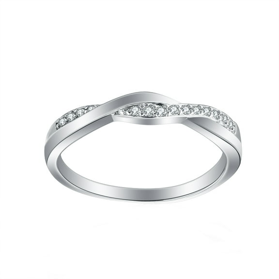 Dakota Twisted Anniversary Wedding Band Ring Womens Cz Ginger Lyne Collection