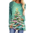 thumbnail image 2 of FDGIU Christmas Graphic Tops for Women - Loose Fit Tunic Blouses with Season Snowflake Print, Fall Holiday Tees,Funny Christmas Long Sleeve Tops, 2 of 5