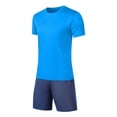 thumbnail image 3 of StSilkitty Mens 2 Piece Tracksuit Sets Solid Color Short Sleeve Crewneck T Shirts and Shorts Outfits Running Athletic Set, 3 of 6
