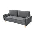 thumbnail image 4 of 70" Modern Velvet Loveseat Sofa Couch,Mid-Century Tufted Upholstered Small Love Seat Couch with 2 Pillows for Compact Space,Living Room,Apartment,Grey, 4 of 7