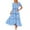 Multicolor-5, variant on Women's Summer Maxi Dresses Short Sleeve Boho Floral Print Smocked Tie Back Tiered A-Line Flowy Cruise Vacation Dress