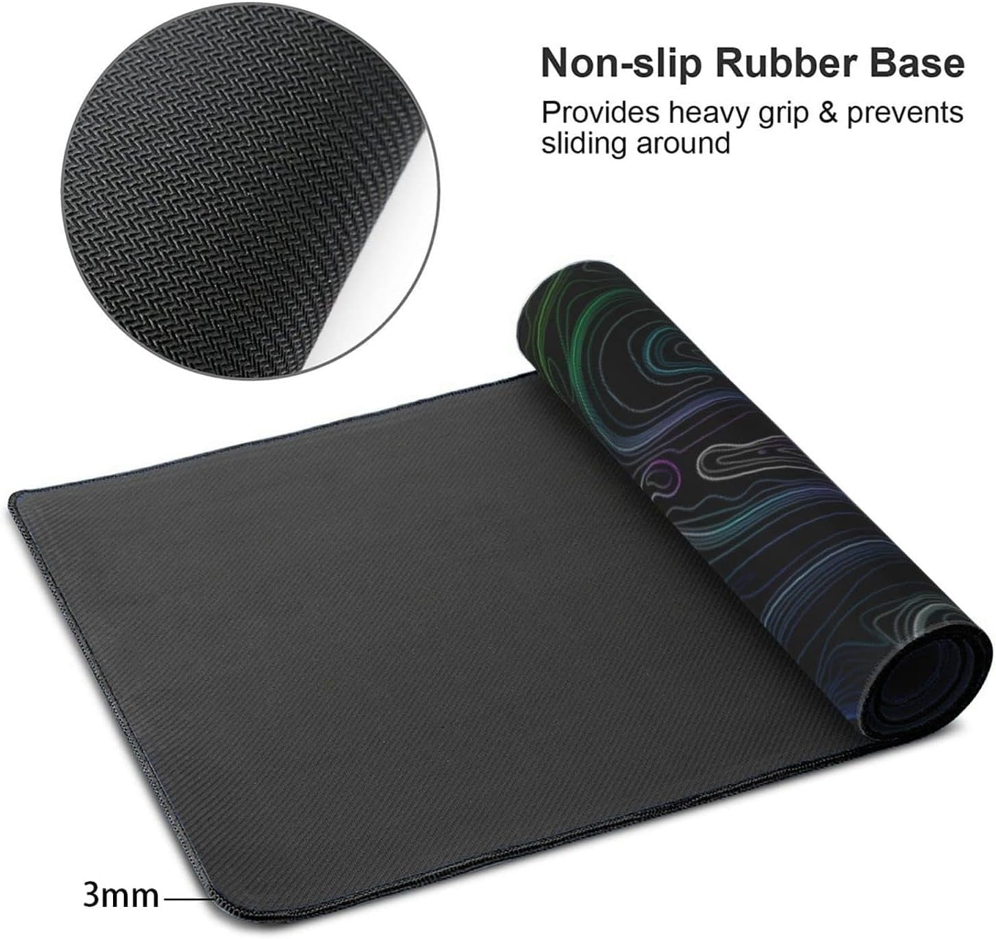 Gaming Mouse Pads Colorful Lines Large Extended Keyboard Mats Gaming Mat Computer Desk Mat for Gamer, Office & Home 35.4" x 15.7"