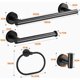 thumbnail image 2 of 4 Piezas Juego de Accesorios de baño,304 Acero Inoxidable Juego de Accesorios de Baño,Toallero+Portarrollos para Papel+Toallero en Forma de Anillo + Gancho Adhesivo,para Baño,Cocina(Negro), 2 of 4