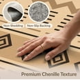 thumbnail image 6 of ODIKA 9'x12' Beige Geometric Espresso Design Washable Area Rug Intricate Inspired Pattern Motif Non-Shedding, Easy Care for Master Suite, California King, Under Bed, 6 of 7