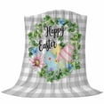 thumbnail image 6 of Easter Blanket Soft Cozy Warm Throw Blanket for Couch, Plush Fuzzy Flannel Fleece Blankets for Sofa, Spring Colorful Eggs Flower Leaf Grey Plaid Checkered Bed Blankets Gifts for Men, 40"x50", 6 of 9