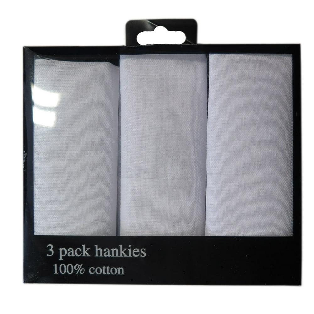 Magg New Mens 3Pack Handkerchiefs 100 Cotton Classic Hankies