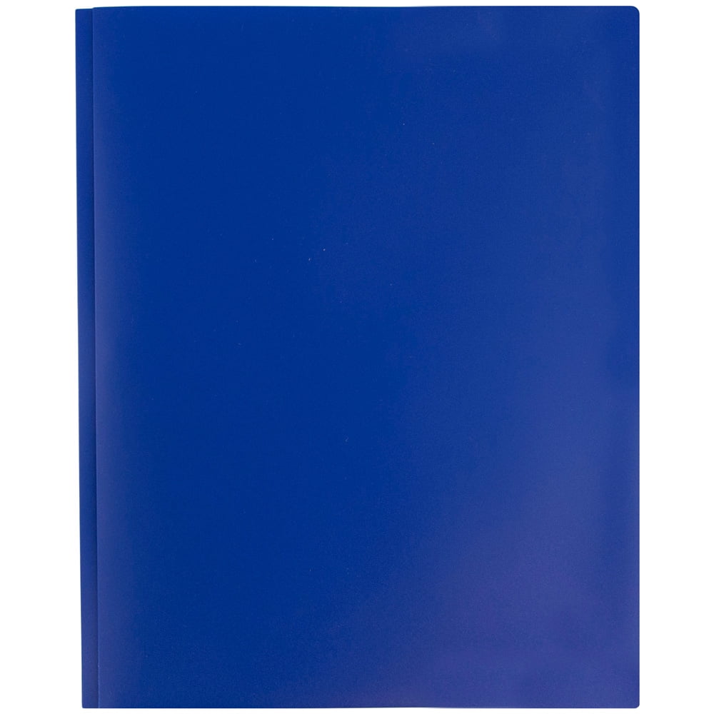 JAM Paper POP Plastic Folders with Clasps, Dark Blue, 6 Per Pack