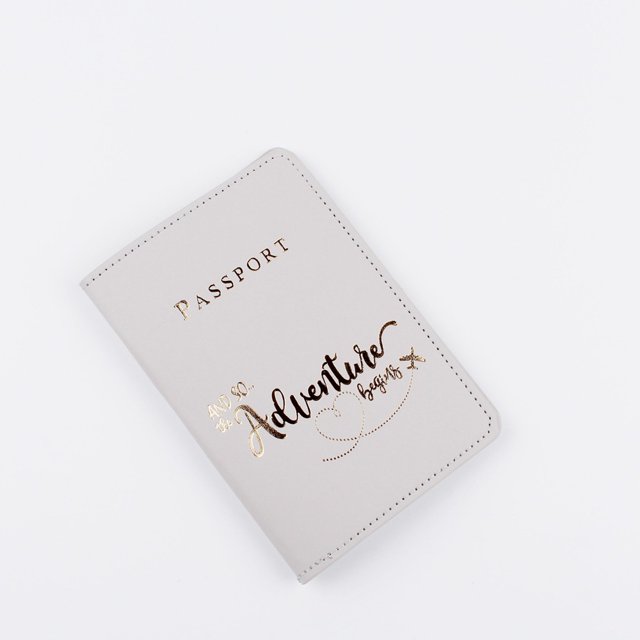 Funda para pasaporte, tarjetero, tarjetero, funda para pasaporte, piel sintética, color bronce, ultrafina, a la moda