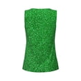 thumbnail image 5 of Lsque Green Sparkling Shiny Printed Workout Tank Tops for Women, Athletic Sports Tank Tops, Compression Sleeveless Dry Fit Shirts,Sleeveless Yoga Shirt-X-Large, 5 of 9