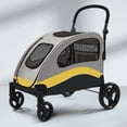 thumbnail image 4 of Poussette pour Grand Chien Pliable – Chariot pour Animal de Compagnie Capacité de 160 Lb – Roues Pivotantes à 360°, Poignée Ajustable, Pochette de Rangement, Maille Respirante – Poussette de Voyage Portable pour Chiens et Chats – Noir, 900x730x1080 mm, 4 of 7