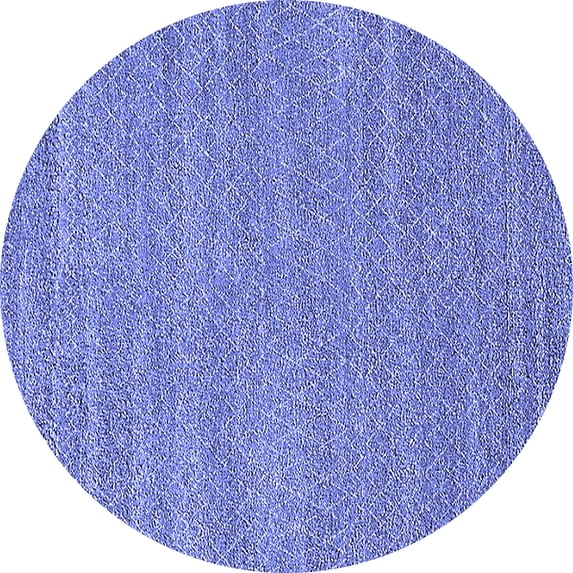 Ahgly Company Machine Washable Indoor Round Oriental Blue Industrial Area Rugs, 6' Round
