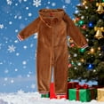 thumbnail image 5 of Zwiiyzr Family Christmas Pajamas Matching Sets for Kids Boys Girls Christmas Fashion Cute Lattice Print Long Sleeved Jumpsuit Family Parent-Child Wear Kid Khaki-Kids, 5 of 7