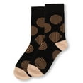 thumbnail image 4 of MeMoi Women's Retro Striped Circle Cotton Blend Crew Sock - Womens - Female, 9-11, Caramel, 4 of 7