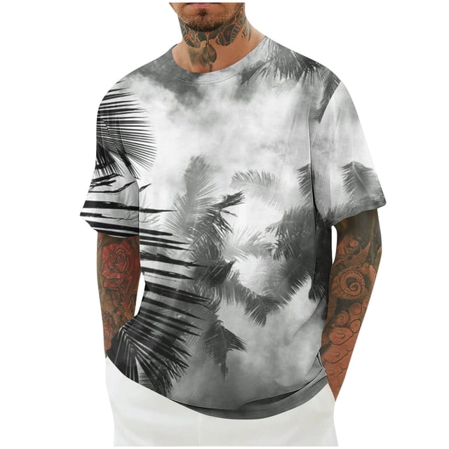 Birdeem Chemises pour Hommes Nouvelle Mode Décontractée T-Shirt pour Hommes Imprimé Sport Manches Courtes Col Rond Blouses Chemises